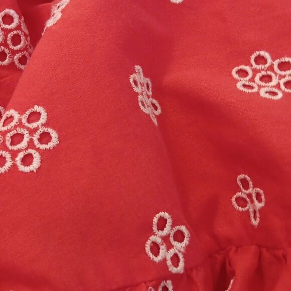 Loft Melon Eyelet Embroidery Summer Top Cottagecore Coastal Cowgirl - Picture 9 of 10